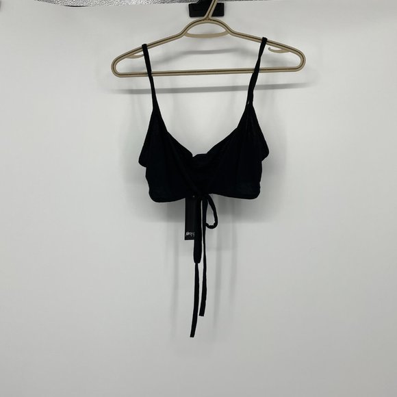 NWT Nasty Gal keep it up tie black bralette - Picture 12 of 13
